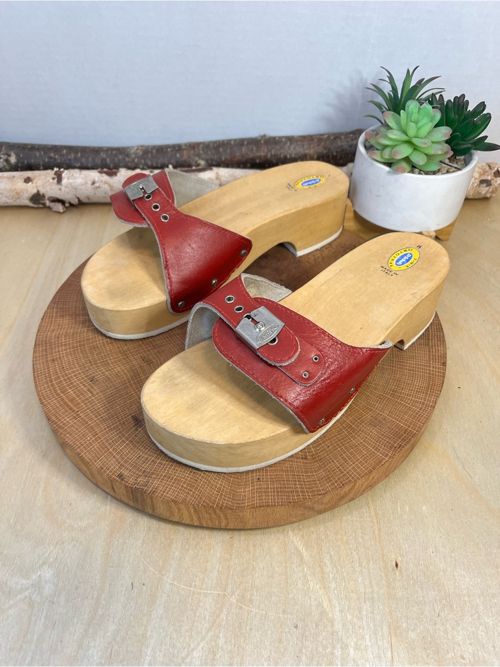 Vintage Dr Scholl’s Heeled Exercise Clogs Size 8 Made in Italy